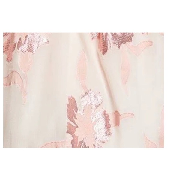 Rebecca TAYLOR Metallic Fleur Short Sleeve Flounce Blouse Top True to size. - Picture 6 of 8